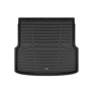 A set of black TuxMat trunk mats for BMW i4 models.