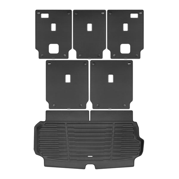 A set of black TuxMat trunk mats for Audi Q7 models.