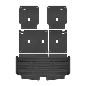 A set of black TuxMat trunk mats for Infiniti QX60 models.