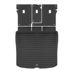 A set of black TuxMat trunk mats for Audi Q4 e-tron models.