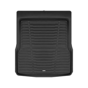 A set of black TuxMat trunk mats for Mercedes-Benz EQS models.