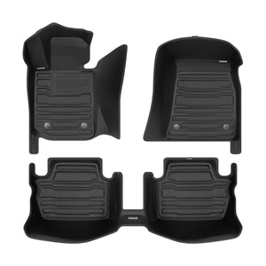 A set of black TuxMat car floor mats for BMW 4-Series models.