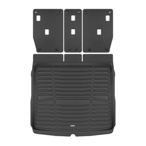 A set of black TuxMat trunk mats for BMW X1 models.
