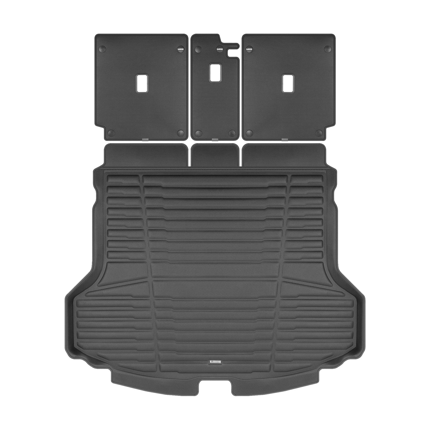 A set of black TuxMat trunk mats for Lexus RX models.