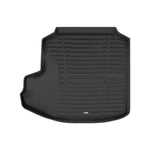 A set of black TuxMat trunk mats for Toyota Crown Hybrid models.