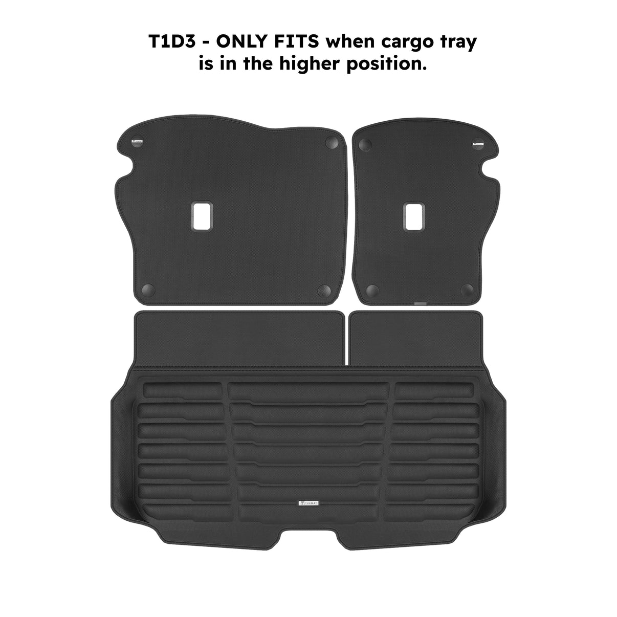 A set of black TuxMat trunk mats for MINI Cooper models.