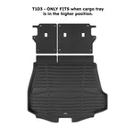 A set of black TuxMat trunk mats for Toyota bZ4X models.