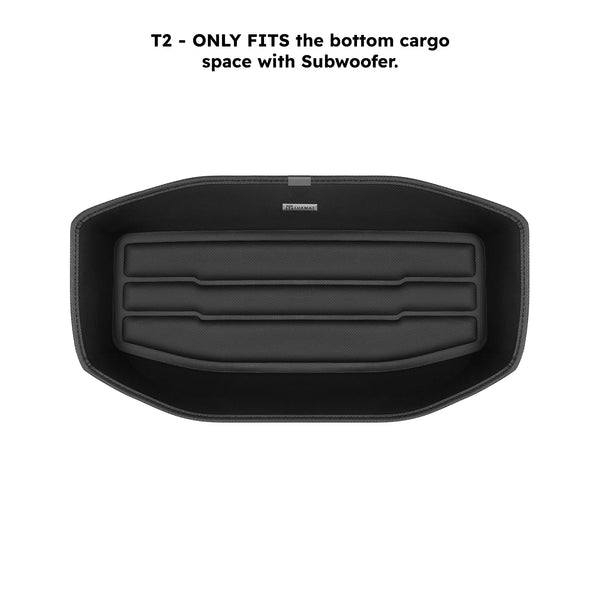 A set of black TuxMat trunk mats for Toyota bZ4X models.