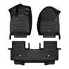 A set of black TuxMat car floor mats for Honda Pilot models.