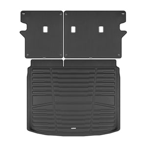 A set of black TuxMat trunk mats for Kia Niro models.