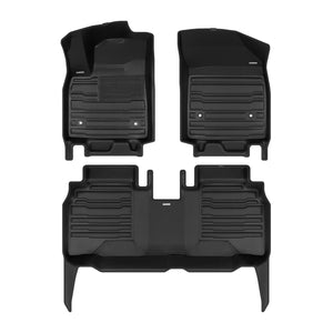 A set of black TuxMat car floor mats for Acura ZDX models.