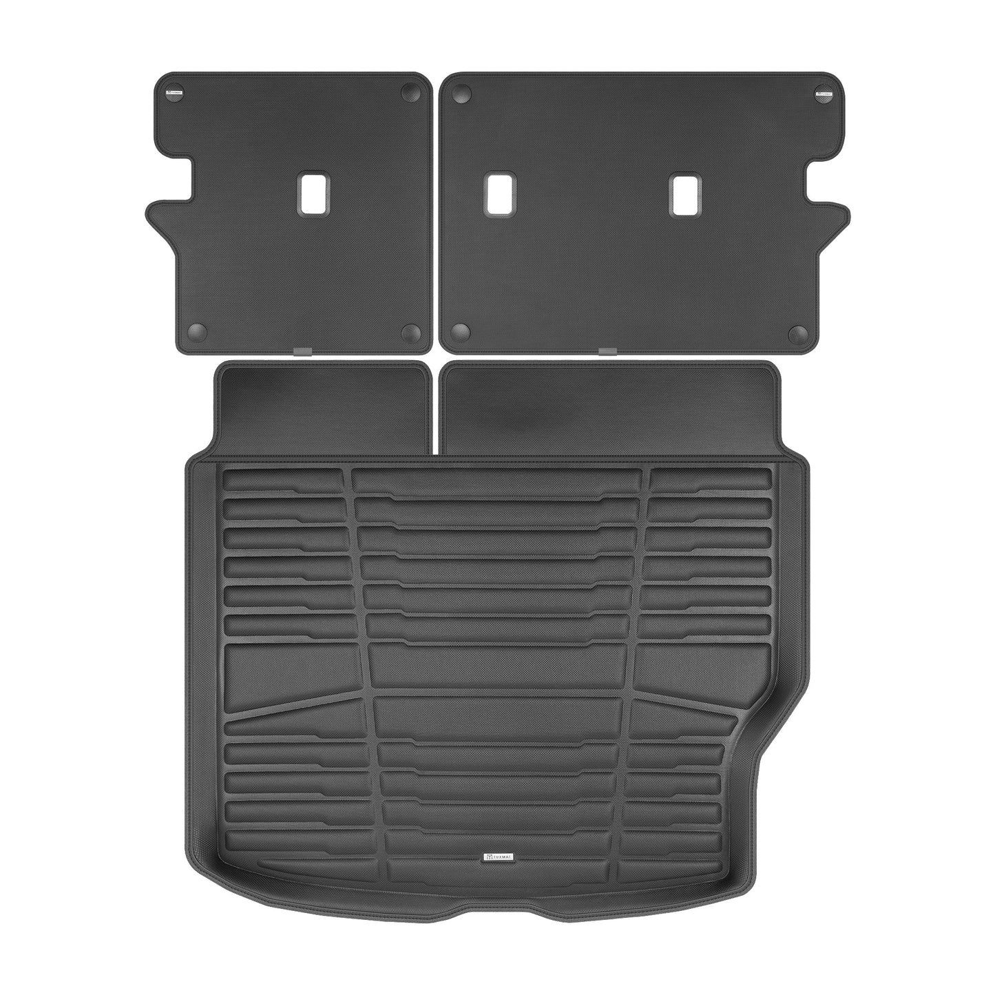 A set of black TuxMat trunk mats for Kia Niro models.