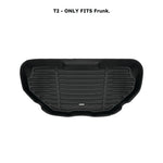A set of black TuxMat trunk mats for Rivian R1S models.