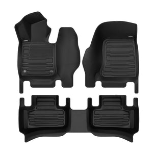 A set of black TuxMat car floor mats for Mercedes-Benz GLC models.