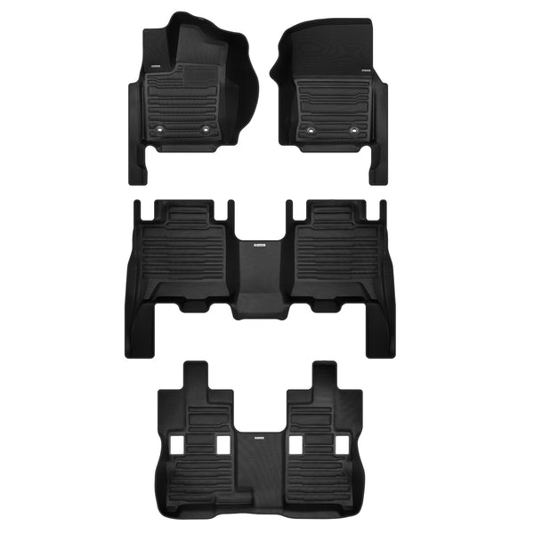 Genuine Toyota All-Weather Floor Mat Set – Front & Rear Black, OEM PT9080C16002