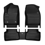 A set of black TuxMat car floor mats for Toyota Corolla Cross models.