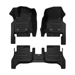 A set of black TuxMat car floor mats for Toyota Tacoma models.