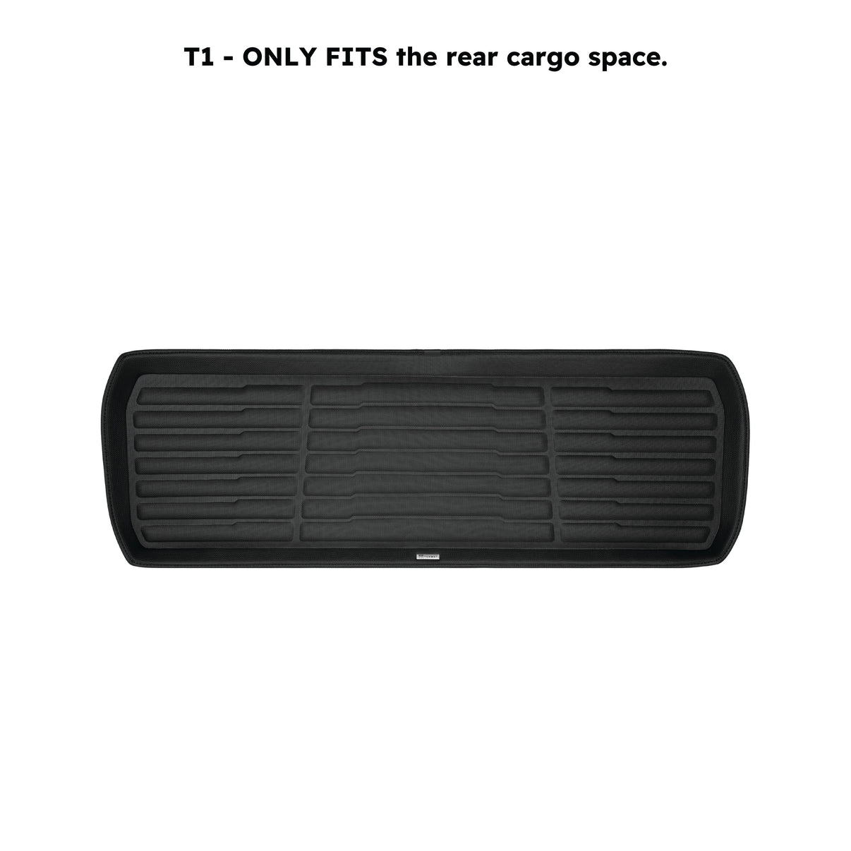 A set of black TuxMat trunk mats for Rivian R1T models.