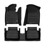 A set of black TuxMat car floor mats for Hyundai Sonata models.
