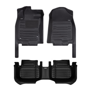 A set of black TuxMat car floor mats for Honda Civic models.