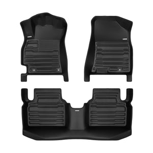 A set of black TuxMat car floor mats for Kia K4 models.
