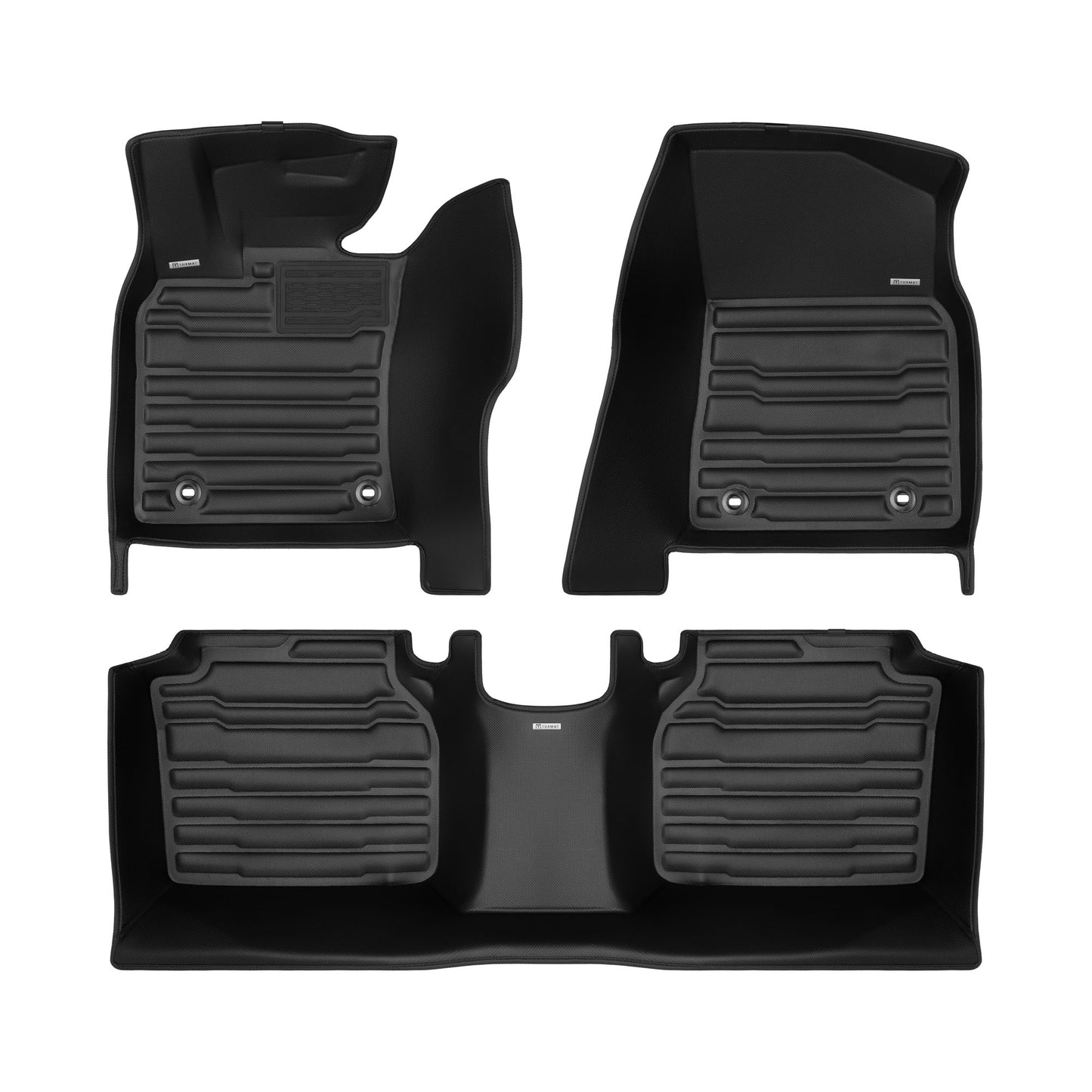 A set of black TuxMat car floor mats for Lexus ES models.