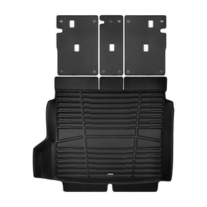 A set of black TuxMat trunk mats for BMW X3 models. 