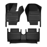A set of black TuxMat car floor mats for Volvo EX30 models.