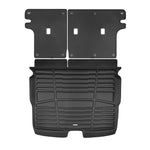 A set of black TuxMat trunk mats for Nissan Kicks models.