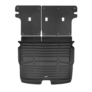 A set of black TuxMat trunk mats for Nissan Kicks models.