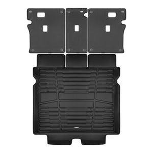 A set of black TuxMat trunk mats for Porsche Macan models.