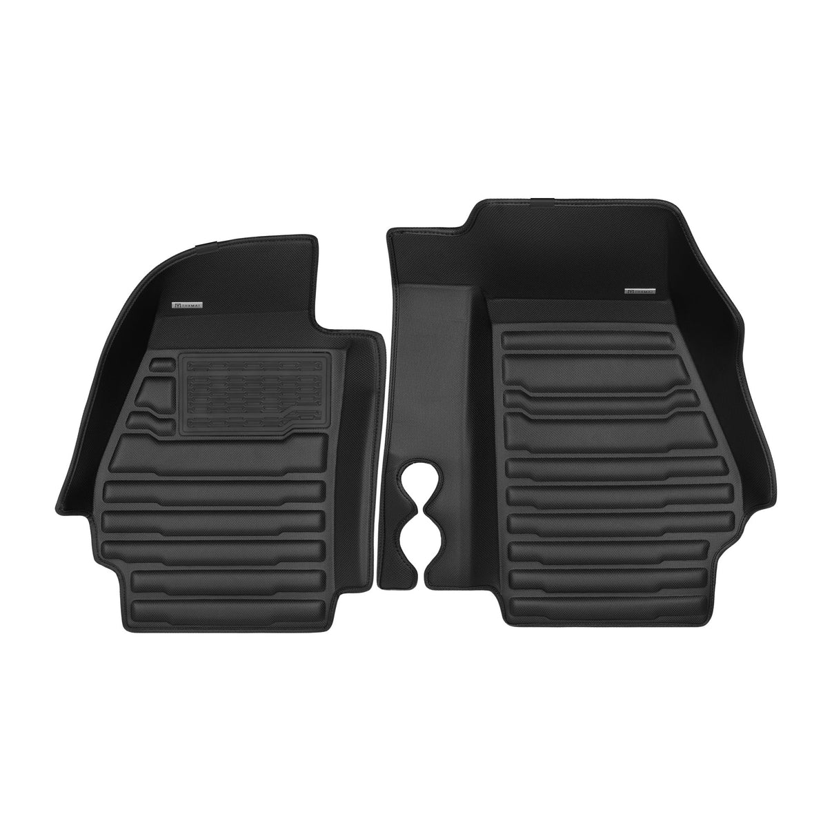 A set of black TuxMat car floor mats for Porsche 356 models.