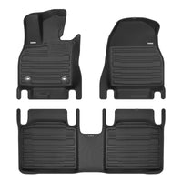 A set of black TuxMat car floor mats for Lexus RZ models.