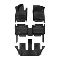 A set of black TuxMat car floor mats for Hyundai Palisade models.