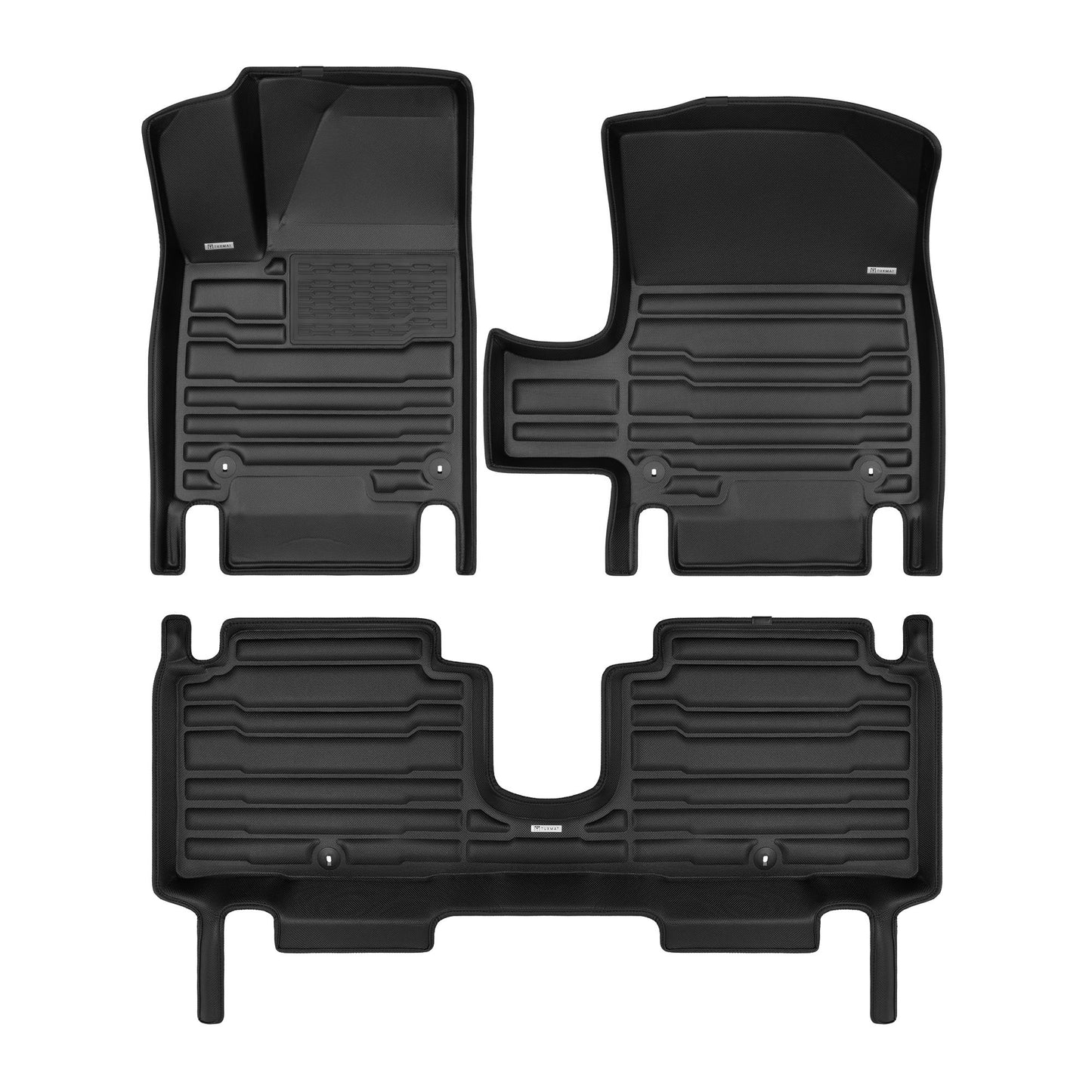 A set of black TuxMat car floor mats for Hyundai Ioniq 5 models.