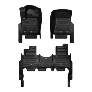 A set of black TuxMat car floor mats for Nissan Armada models.