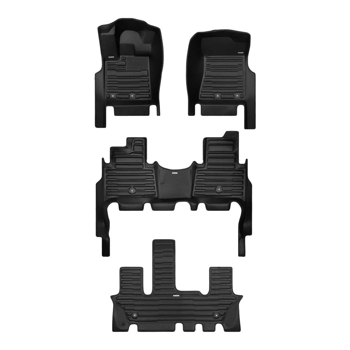 A set of black TuxMat car floor mats for Nissan Armada models.