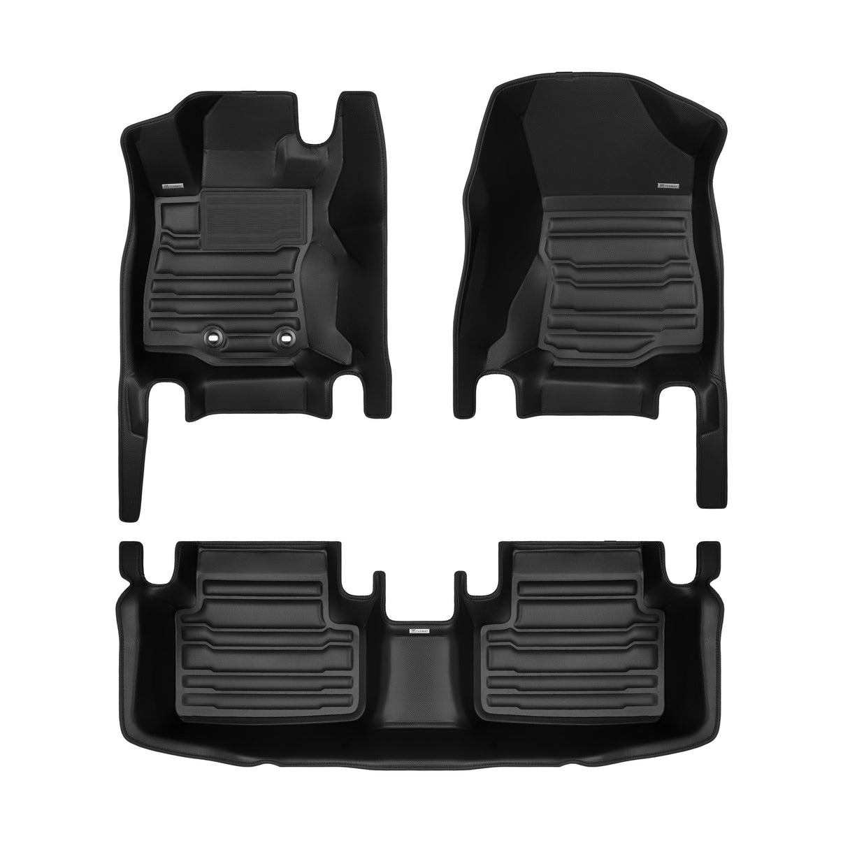 A set of black TuxMat car floor mats for Subaru Forester Hybrid models.