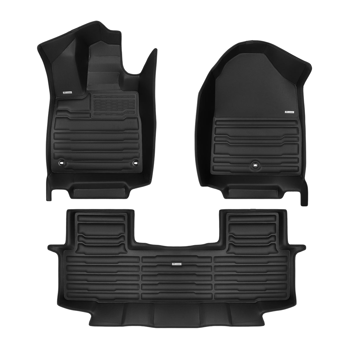 A set of black TuxMat car floor mats for Honda Passport