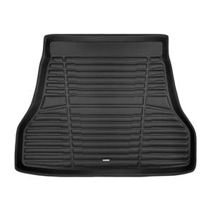 A set of black TuxMat trunk mats for Kia EV4 models.