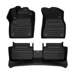 A set of black TuxMat car floor mats for Audi A6 e-Tron models.