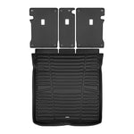 A set of black TuxMat trunk mats for Audi A6 e-Tron models.