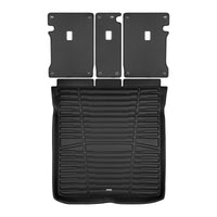 A set of black TuxMat trunk mats for Audi A6 e-Tron models.
