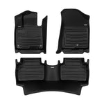 A set of black TuxMat car floor mats for Kia Sportage models.
