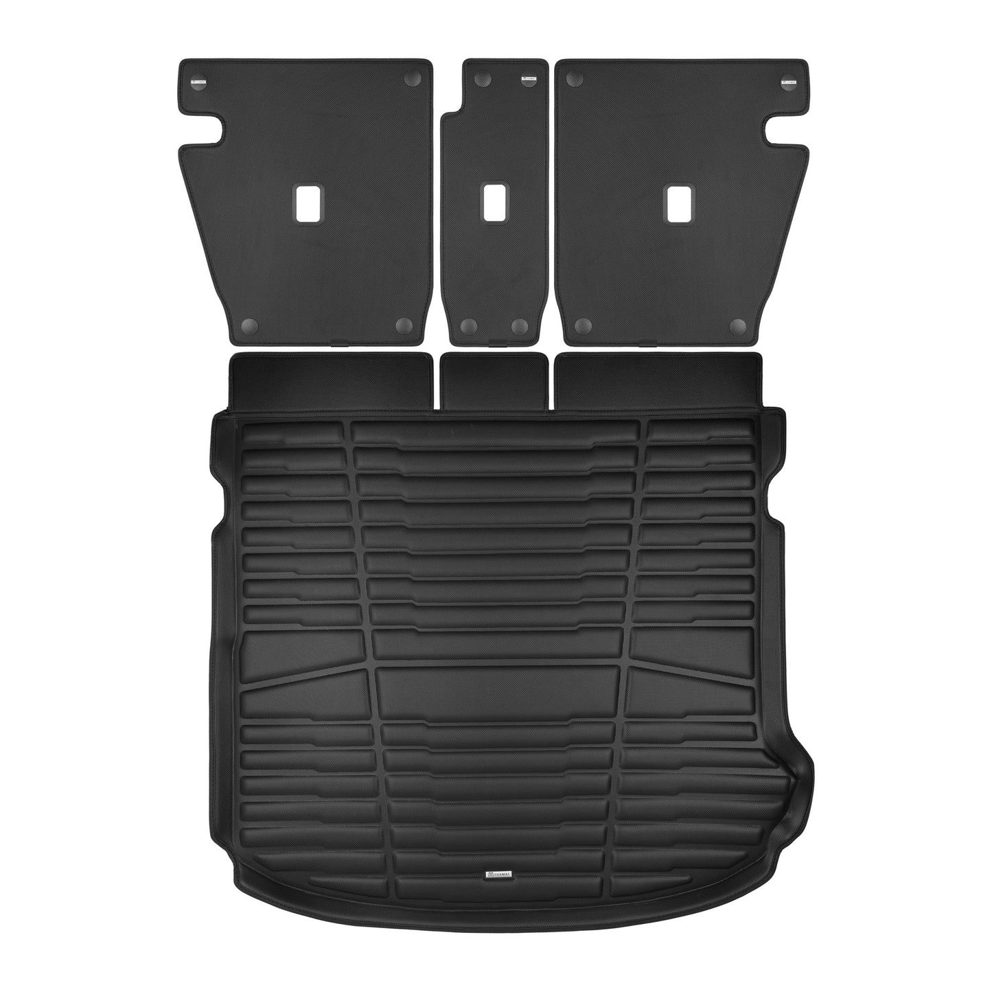 A set of black TuxMat trunk mats for Mercedes-Benz GLC models.