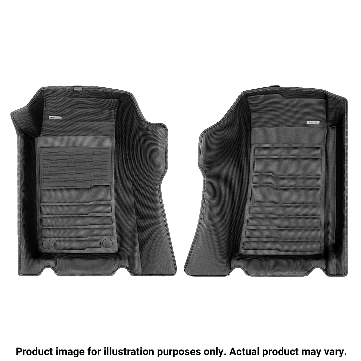 A set of black TuxMat car floor mats for Dodge Ram 1500 models.