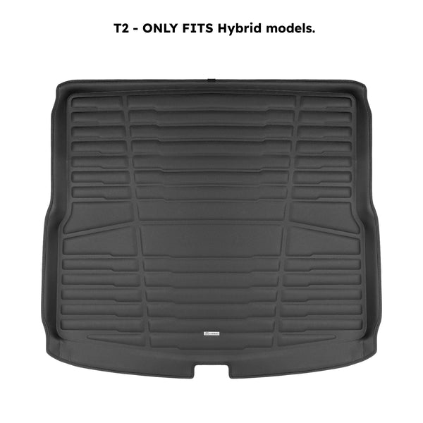 A set of black TuxMat trunk mats for Audi Q5 models.
