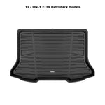 A set of black TuxMat trunk mats for Mercedes-Benz A-Class models.