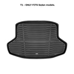 A set of black TuxMat trunk mats for Honda Civic models.