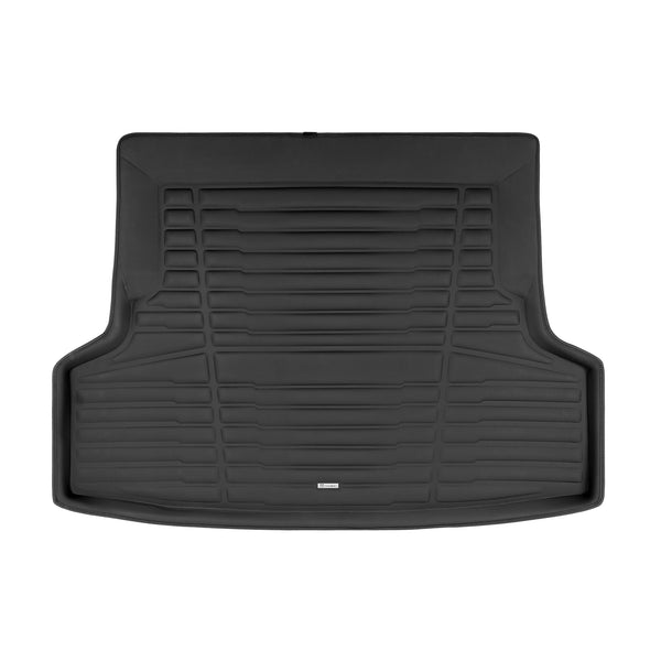 A set of black TuxMat trunk mats for Subaru WRX models.